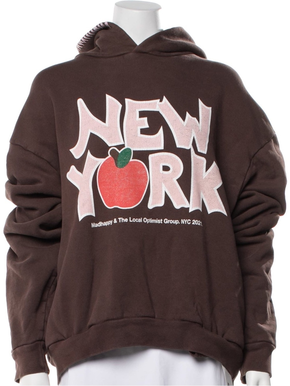 Madhappy Brown New York Graphic Pullover with Red Apple